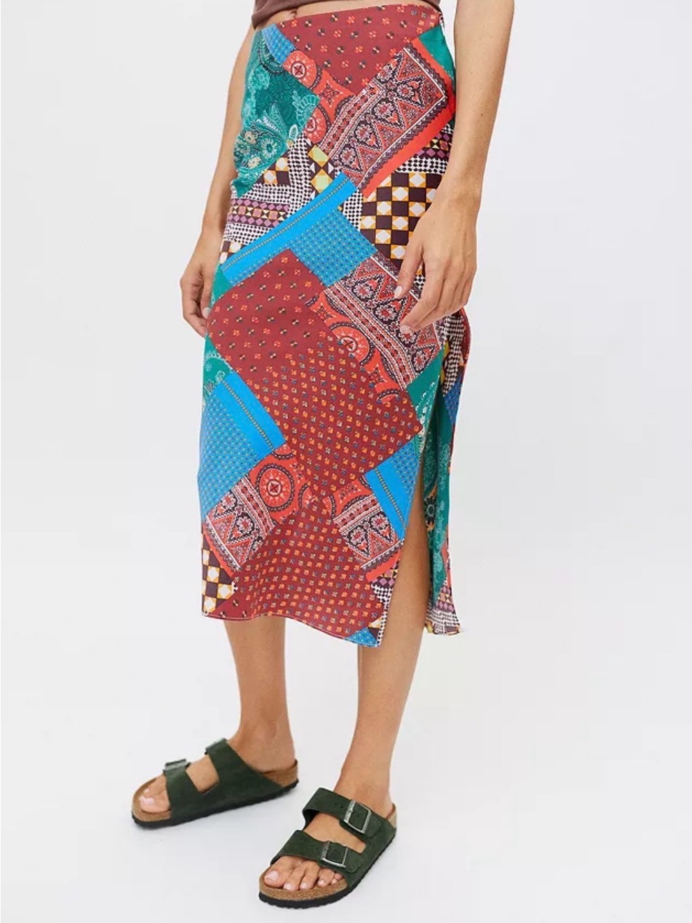 Urban Outfitters Patchwork Paisley Panel in Red, Green, Blue